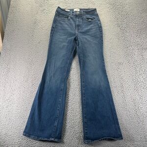 Universal Thread Jeans Womens 4 Blue Cotton Denim Flare High-Rise Faded Workwear